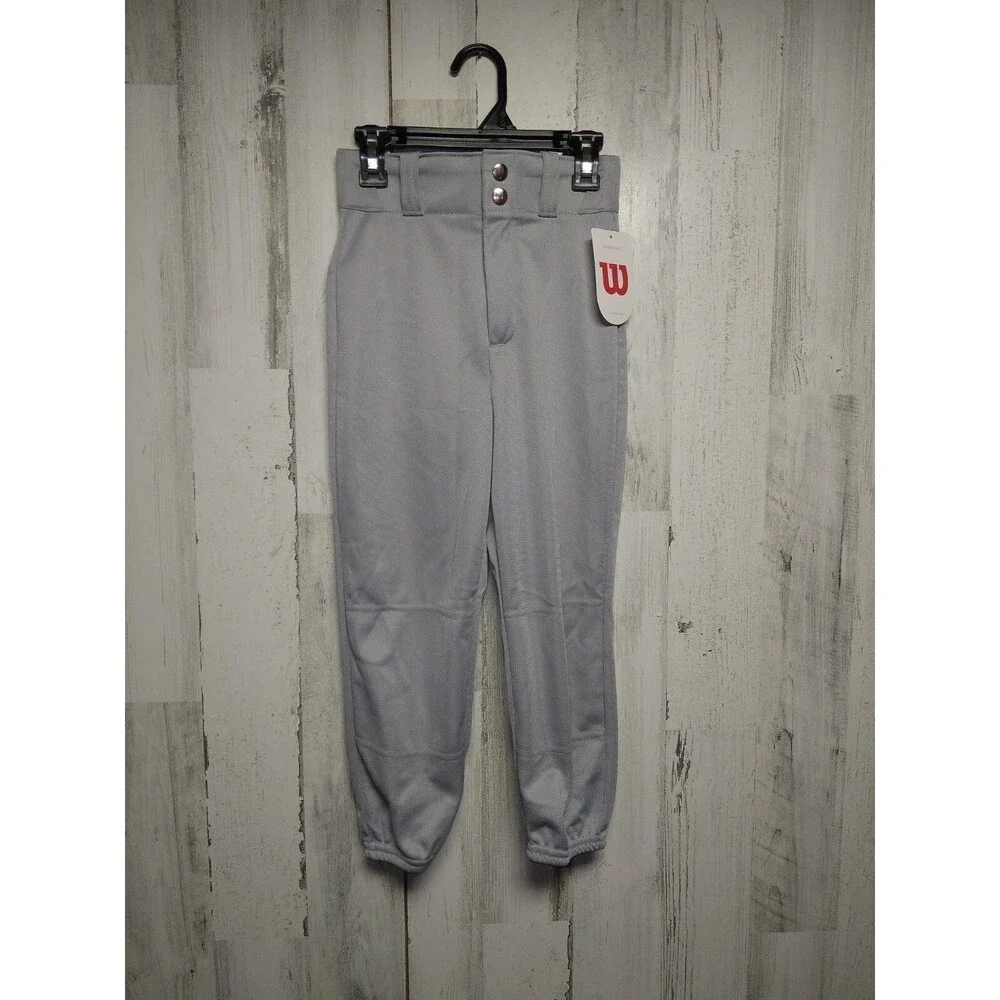 Wilson Boys Youth Baseball Pants Gray Size Small Relaxed Fit Solid